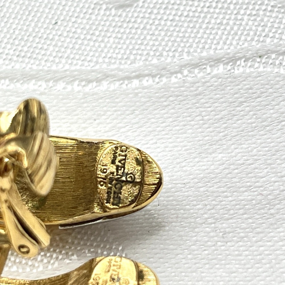 Vintage Givenchy Clip-On Earrings Silver & Gold Tone Signed Paris New York 1976 - Picture 10 of 12